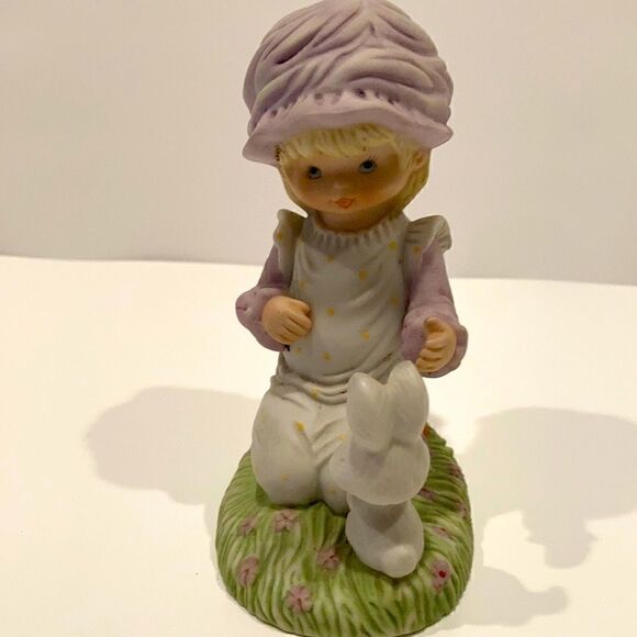 Megan and Friends Girl with Bunny Figurine - Picture 1 of 6